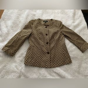 TALBOTS jacket brown and white size 4